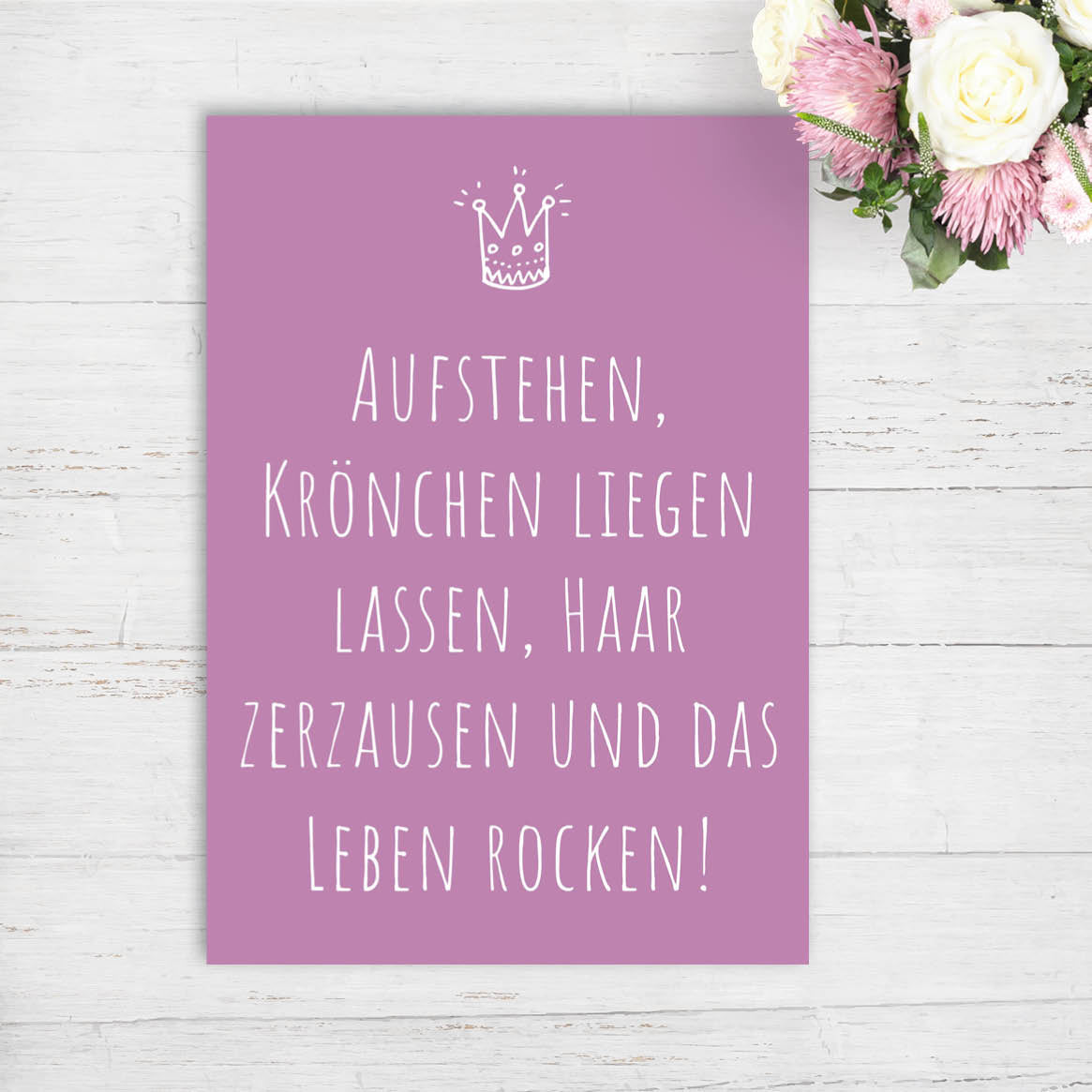 Glückwunsch - Postkarte:  Krönchen liegen lassen Individuelle Einladung